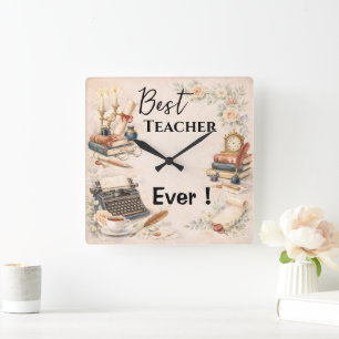 Leraar Engels Bedankcadeau Einde Schooljaar Vierkante Klok