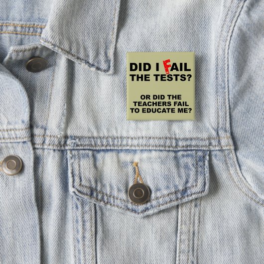 Leraar Fail Funny Button Badge (In situ)