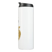 Leraar Faux Sequin Gold Apple - Aangepast glam Thermosbeker (Geroteerd rechts)