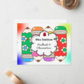  leraar Feedback Commentaar op Student Notitiekaartje (Voorkant / Achterkant in situ)