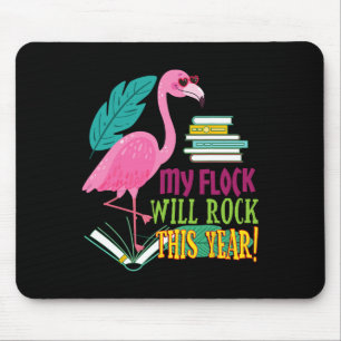 Leraar Flamingo My Flock zal de eerste schooldag r Muismat
