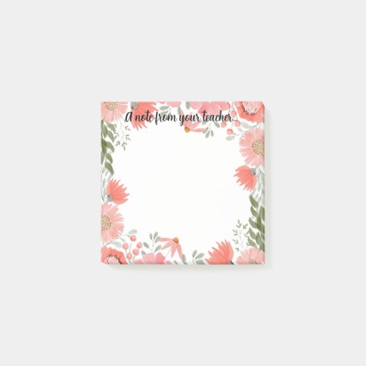 Leraar floral post post-it® notes (Voorkant)