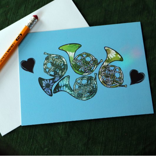 leraar Franse Horn Marching Band Briefkaart