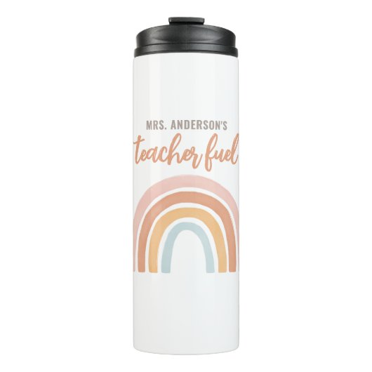 Leraar Fuel Boho Rainbow Teacher Appreciation Thermosbeker (Voorkant)