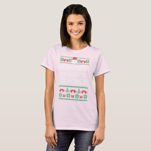 Leraar Funny Kerstkerstkerstkerstman Ugly Sweater T-shirt (Voorkant volledig)
