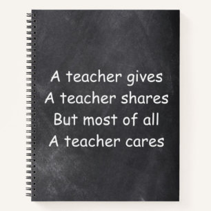 Leraar geeft aandelen voor Chalkboard Gift Idee Notitieboek