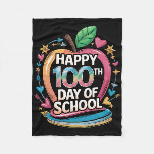 Leraar Gelukkige 100e Dag Van School Wiskunde Appe Fleece Deken