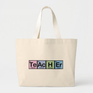 Leraar gemaakt van elementen grote tote bag