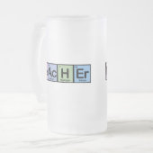 Leraar gemaakt van elementen matglas bierpul (Voorkant links)