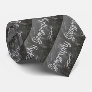 Leraar Geografie Blackboard Chalk Necktie Stropdas