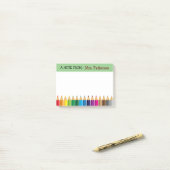 Leraar Gepersonaliseerd kleurenpotlood Post it Not Post-it® Notes (Op bureau)