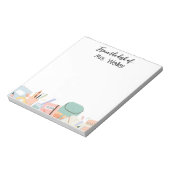 Leraar gepersonaliseerd terug naar school kleurpot notitieblok (Gedraaid)