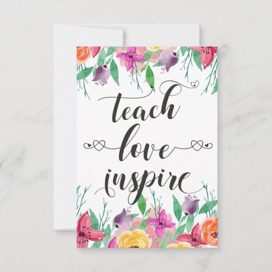 Leraar Gift Teach Love Inspire Quote Florence (Voorkant)