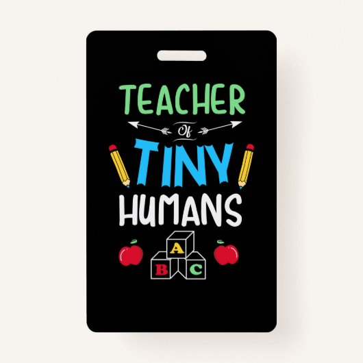 Leraar Gift Teacher Tiny Humans Badge (Voorkant)