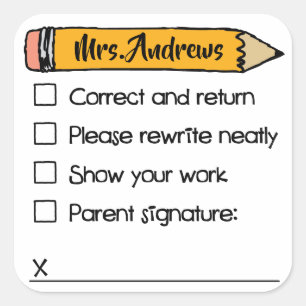 Leraar Grading Papers Student Art Leraar Art Gra Vierkante Sticker