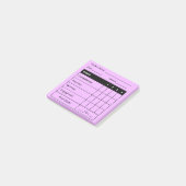 Leraar Grading Rubric Classwork Roze Post It Note (Schuin)