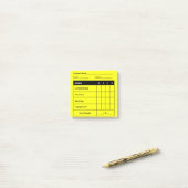 Leraar Grading Rubric voor klaswerk in geel Post-it® Notes (Op bureau)