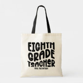 Leraar Groep 6 Zwart Aangepaste Tekst Tote Bag (Achterkant)
