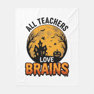 Leraar Halloween Liefde Hersenen Vintage Ontwerp_1 Fleece Deken