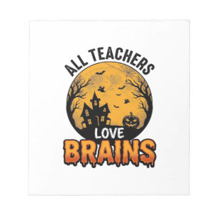 Leraar Halloween Liefde Hersenen Vintage Ontwerp_1 Notitieblok