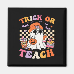 Leraar Halloween truc of leer Schattigee spookkoff Magneet