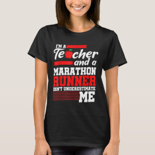 Leraar halve marathonloper hardlopen Funny First R T-shirt