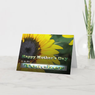 Leraar Happy Moederdag Zonnebloem Kaart