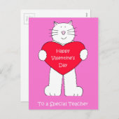 Leraar Happy Valentijnsdag Cat Feestdagenkaart (Voorkant / Achterkant)