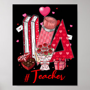 Leraar Hulpmiddelen Hartjes Bloemen Valentijnsdag Poster