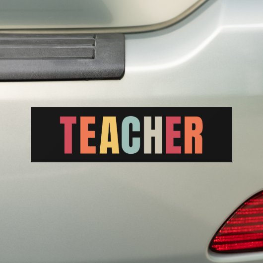LERAAR in kleurrijke belettering Bumpersticker (Op auto)