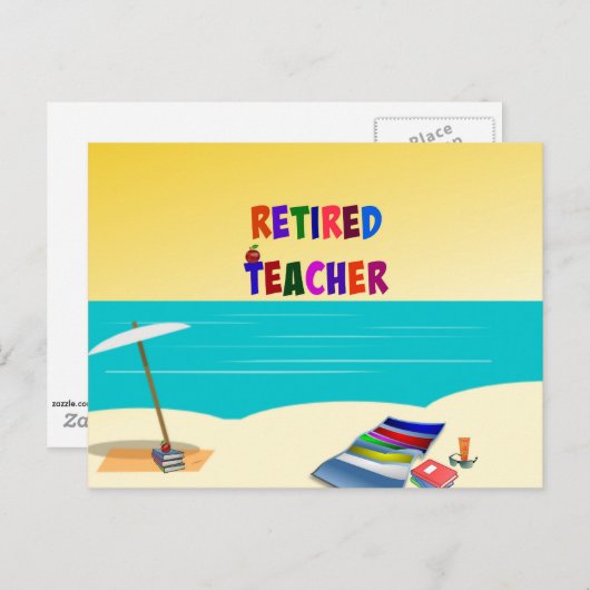 Leraar in ruste, Fun in Sun Briefkaart (Voorkant / Achterkant)