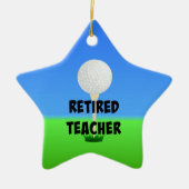 Leraar in ruste - Golfbal op T-shirt Keramisch Ornament (Voorkant)