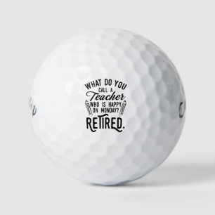 Leraar in ruste Hoofd van school pensionering Golfballen