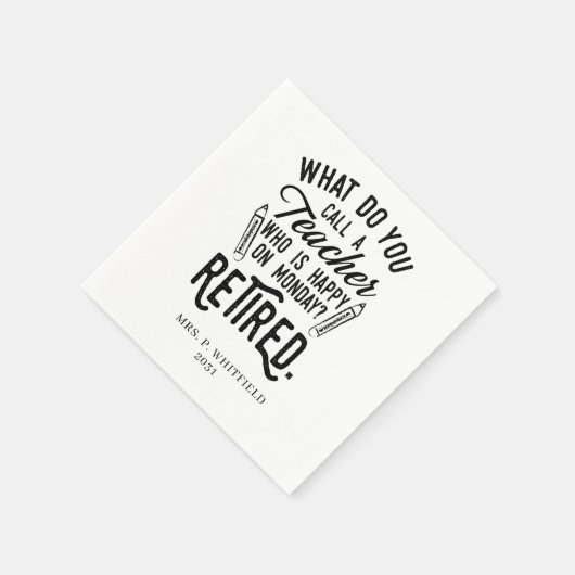 Leraar in ruste Hoofd van school pensionering Servet (Hoek)