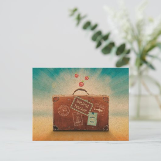Leraar in ruste, meer tijd om te reizen briefkaart (Staand voorkant)