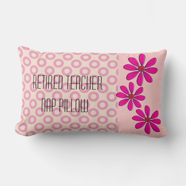 Leraar in ruste Pillow Pink Daises Kussen (Voorkant)