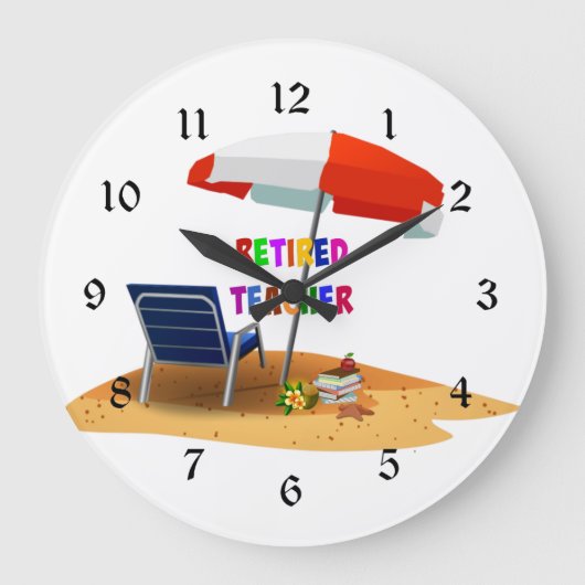 Leraar in ruste...tijd om te ontspannen... grote klok (Voorkant)