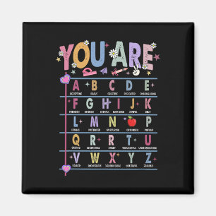 Leraar Je Bent Letters Alfabet Leer Abcs Rug T Magneet
