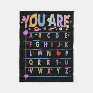 Leraar Je Bent Letters Alfabet Leer Abcs Terug T Fleece Deken