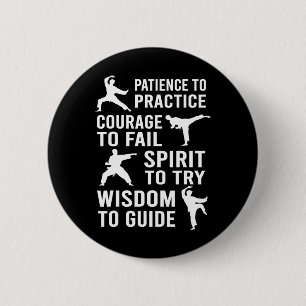 Leraar Karate Student Trainee Praktijk Karate Tra Ronde Button 5,7 Cm