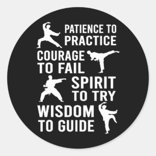 Leraar Karate Student Trainee Praktijk Karate Tra Ronde Sticker