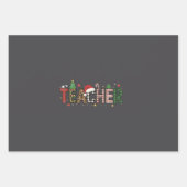Leraar Kerst Alfabet Leraren Gift Student Inpakpapier Vel (Voorkant)