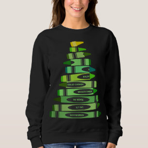 Leraar Kerstcadeau Crayon Tree Trui