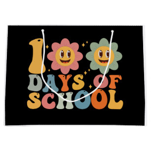 Leraar Kinder Retro Groovy 100 Dagen 0f School Groot Cadeauzakje