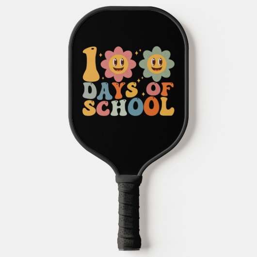 Leraar Kinder Retro Groovy 100 Dagen 0f School Pickleball Paddle (Voorkant)