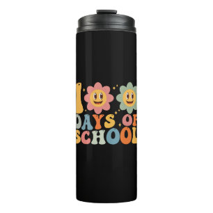 Leraar Kinder Retro Groovy 100 Dagen 0f School Thermosbeker