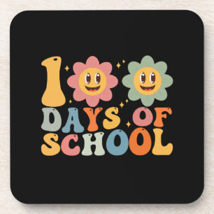 Leraar Kinderen Retro Groovy 100 Dagen School Bier Onderzetter