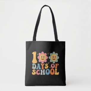 Leraar Kinderen Retro Groovy 100 Dagen School  Draagtas