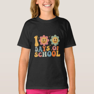 Leraar Kinderen Retro Groovy 100 Dagen School  T-shirt