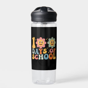 Leraar Kinderen Retro Groovy 100 Dagen School Waterfles